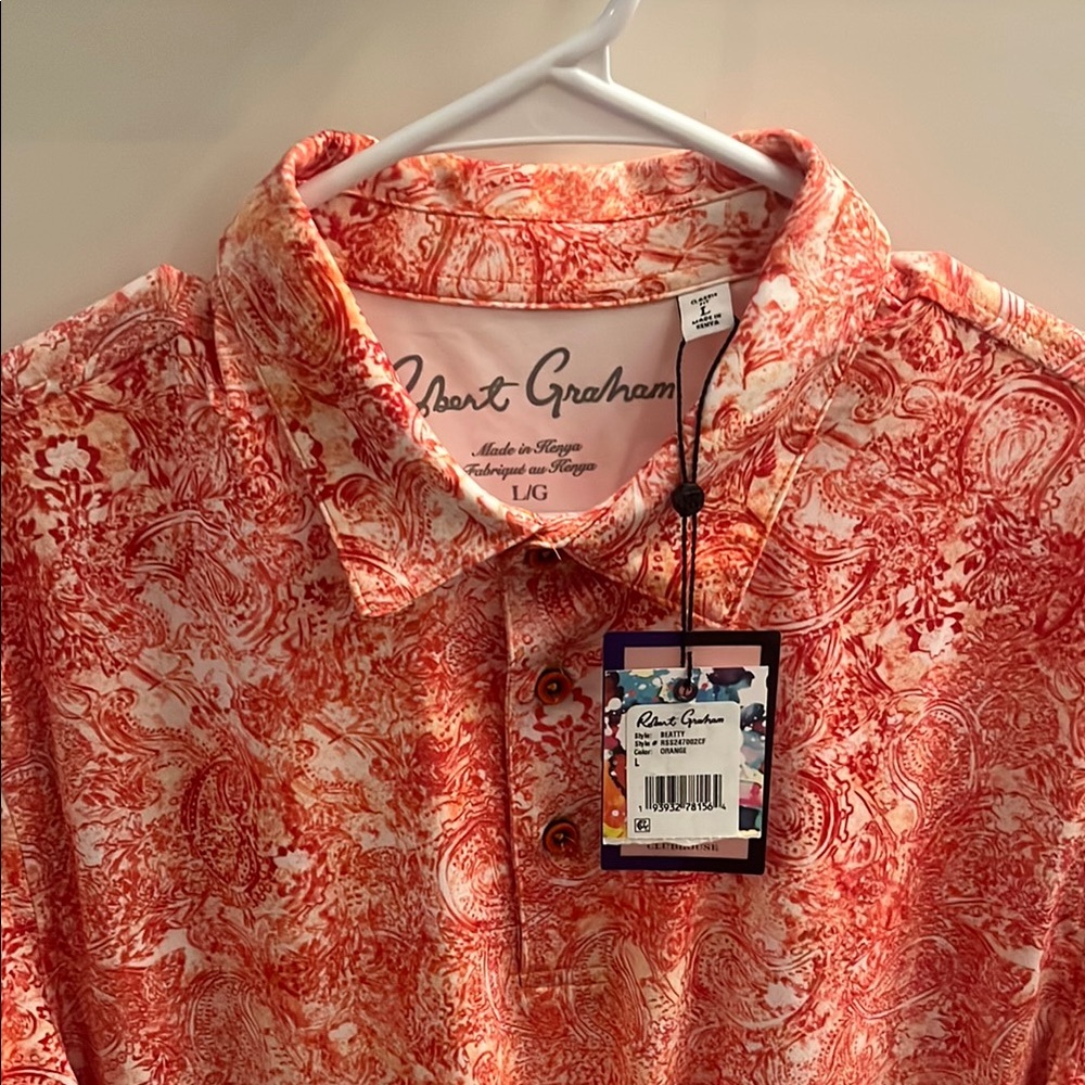 Robert Graham Men's Orange pattern Shirt.BNWT